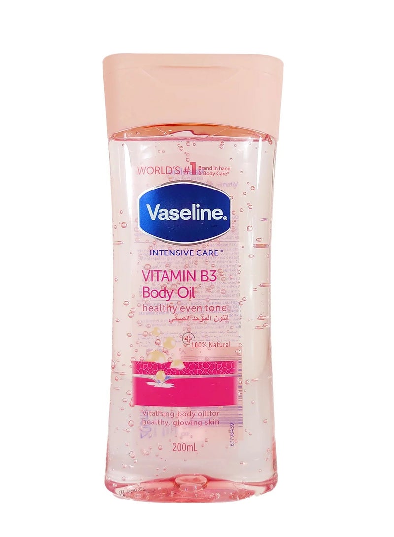 فازلين زيت العناية للجسم الوردي فيتامين بي 3 موحد لون الصحي للبشرة 200مل - Image 2